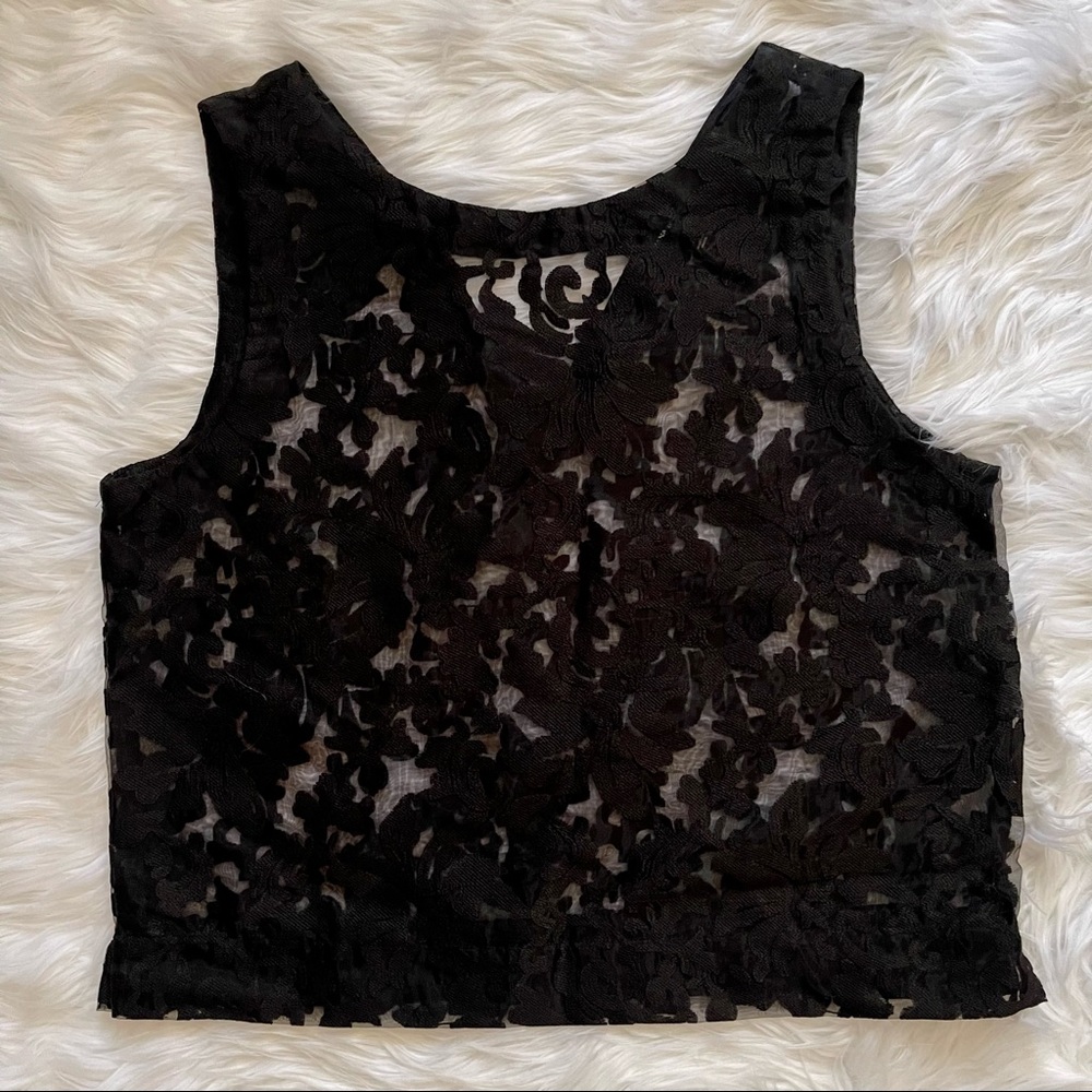 Banana Republic Black Lace Woven Top Medium